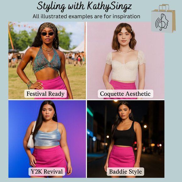 Pink Micro Mini Denim Skirt PrettyLittleThing Size 2 Festival Coquette Baddie - Picture 3 of 8